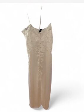 Women's Cream Lace Slip Dress - Sleeveless Intimate Slip